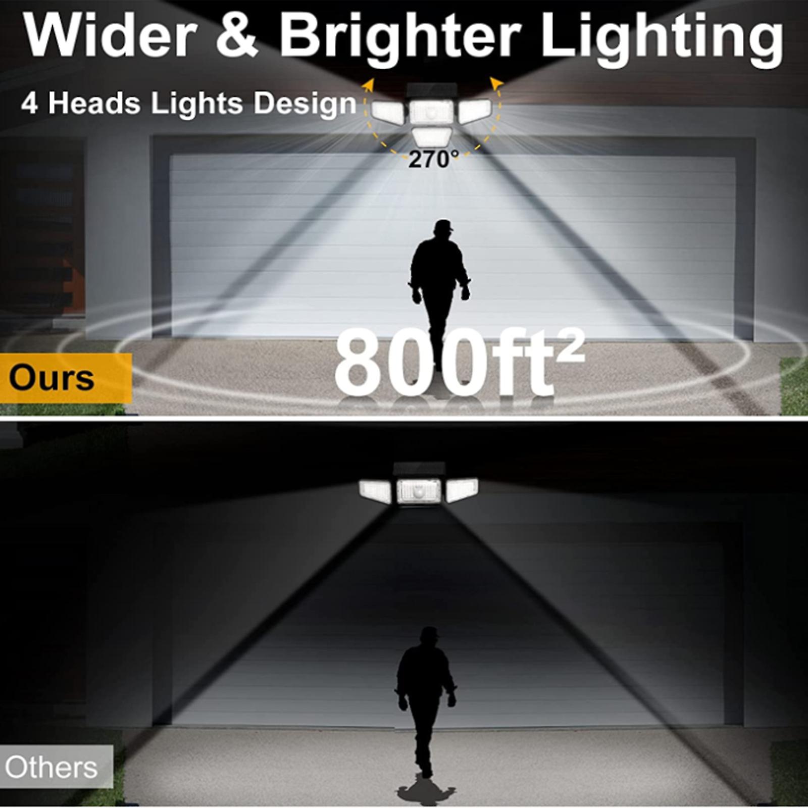 270led Solar Powered Led Wall Light Pir Motion Sensor Lights Outdoor Waterproof Garden Lamp Night Light 3 Light Modes For Garden Patio Yard Fence Land