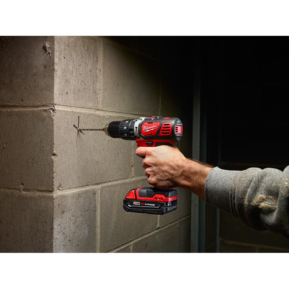 Milwaukee M18 Compact 1/2 in. Hammer Drill/Driver Kit with Compact Batteries 2607-22CT from Milwaukee