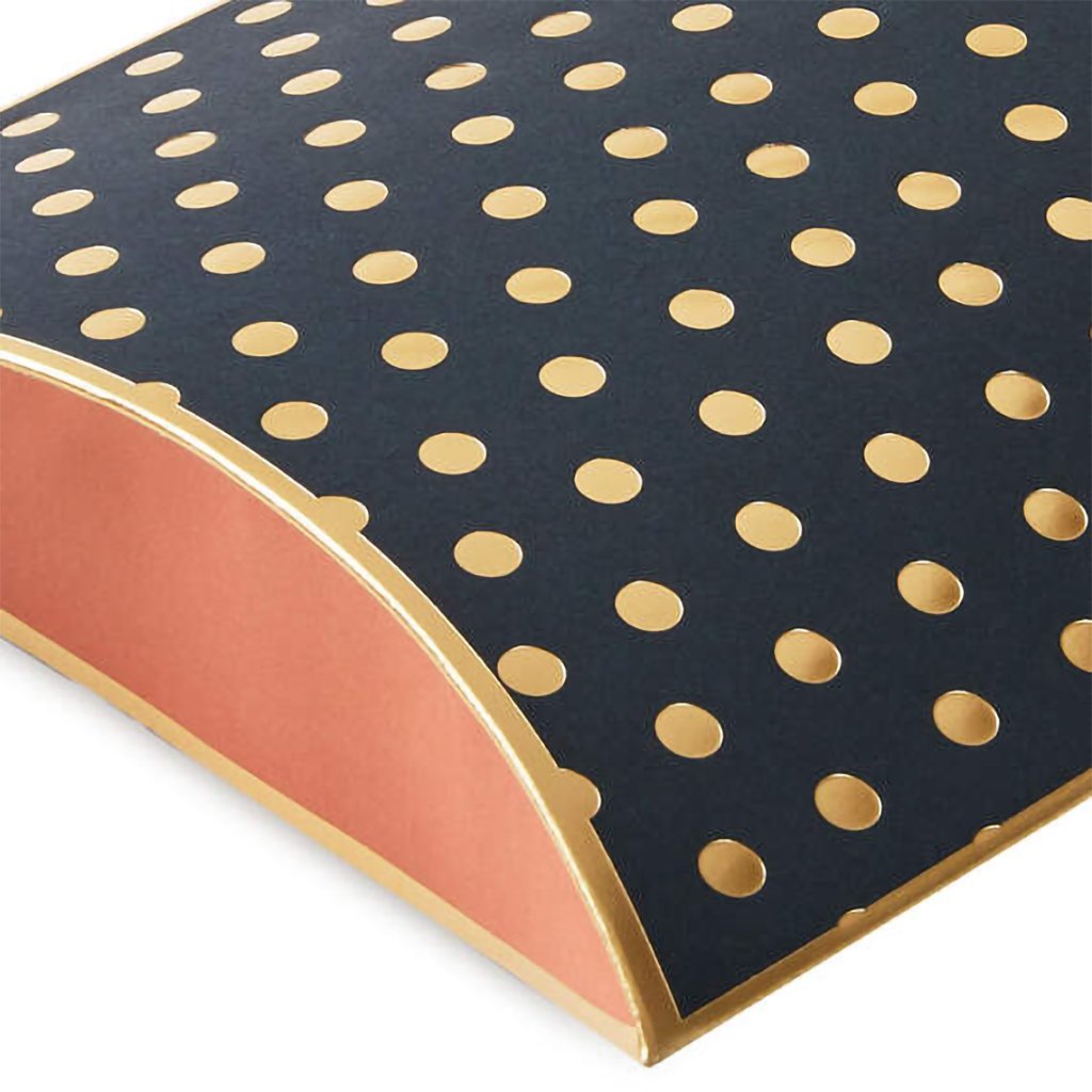 Hallmark  Gold Dots on Black Pillow Box