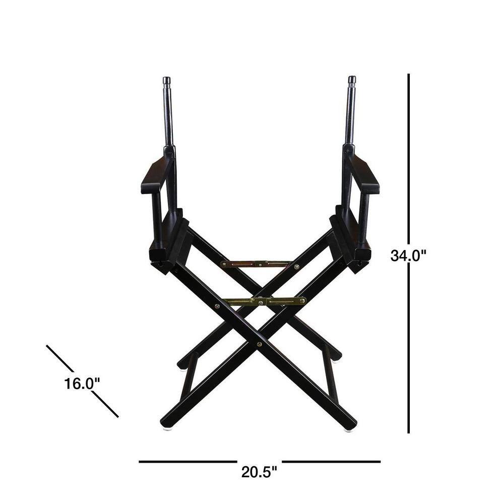 Casual Home 18 in. Seat Height Black New Solid Wood Director's Chair Frame Only Folding Chair 1-Chair Frame N200-02