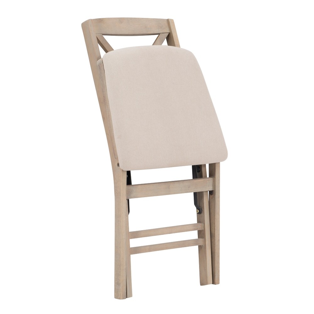 Lesvos X Back Grey Wash Folding Side Dining Chair (Set of 2)