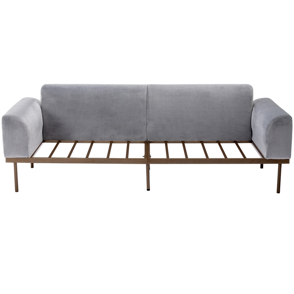 Modern Velvet Sofa with Metal Legs Loveseat Sofa Couch