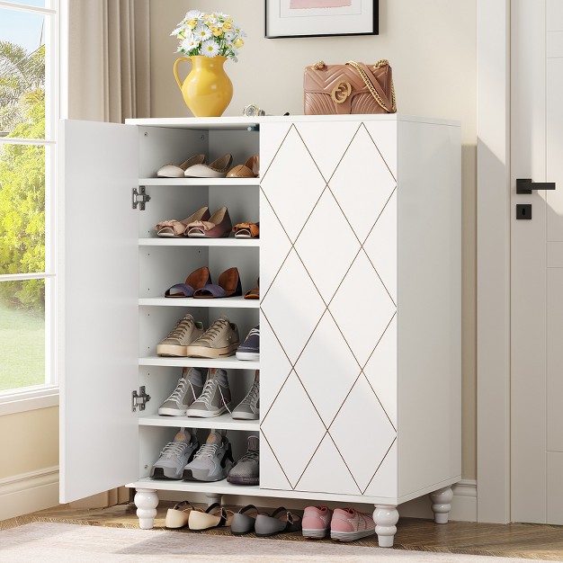 Tribesigns 7 tier 2 door Shoe Storage Cabinet