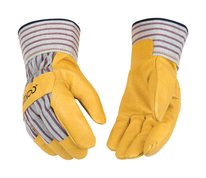 Kinco Men\u0027s Indoor/Outdoor Palm Gloves Yellow M 1 pair