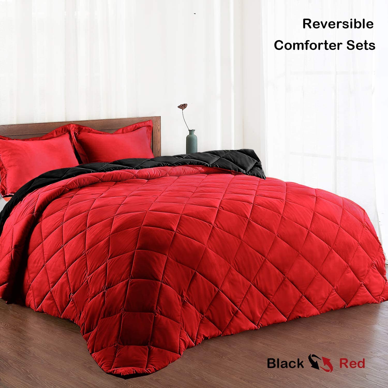 Down Alternative Reversible 3 pcs Comforter Set