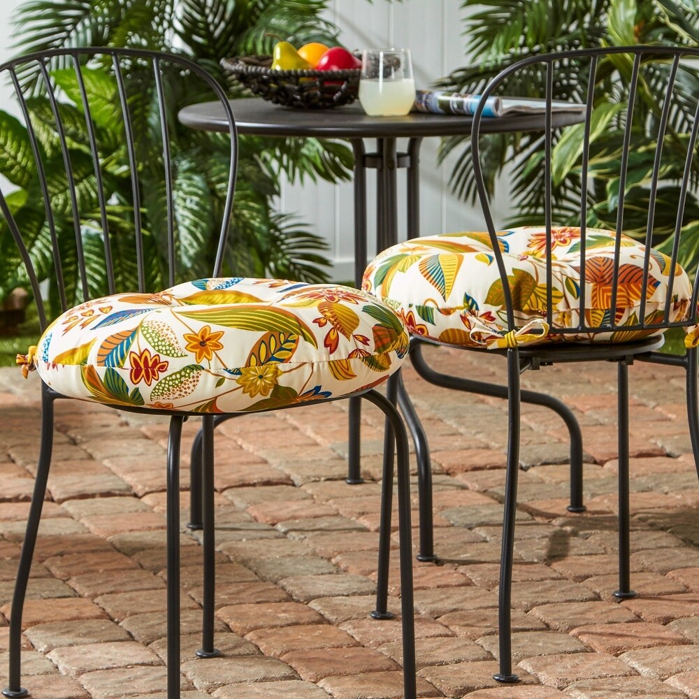 Eastport 18 inch Round Outdoor Bistro Chair Cushion (Set of 2) by Havenside Home   18w x 18l