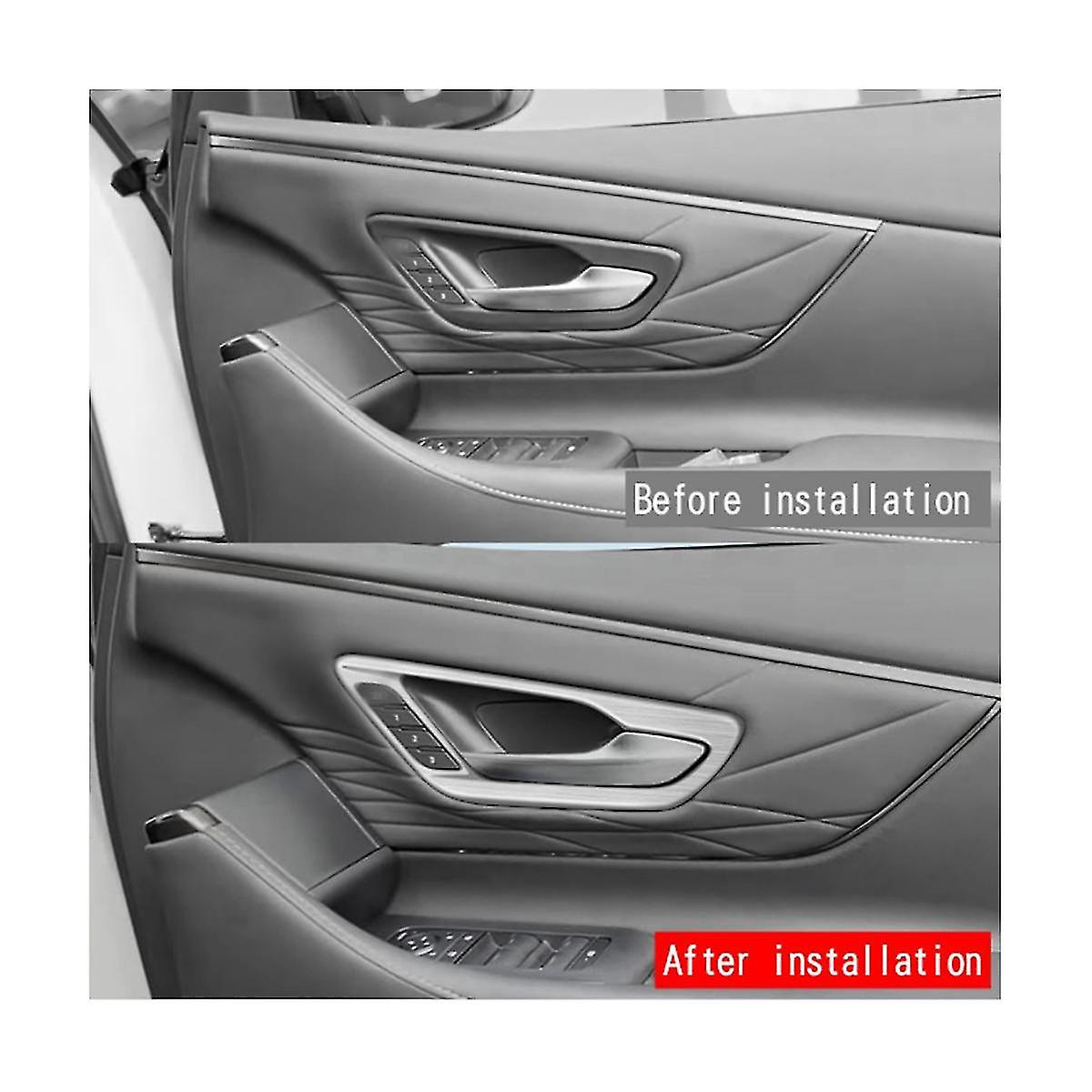 For Alphard 40 Series 2023+ Inner Door Bowl Panel Inside Handle Protector Cover Interior Accessories Silver Rhd