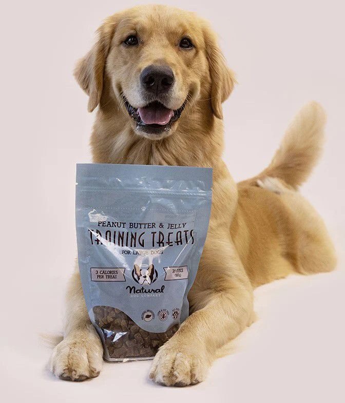 Natural Dog Company Peanut Butter and Jelly Flavored Chewy Training Dog Treats