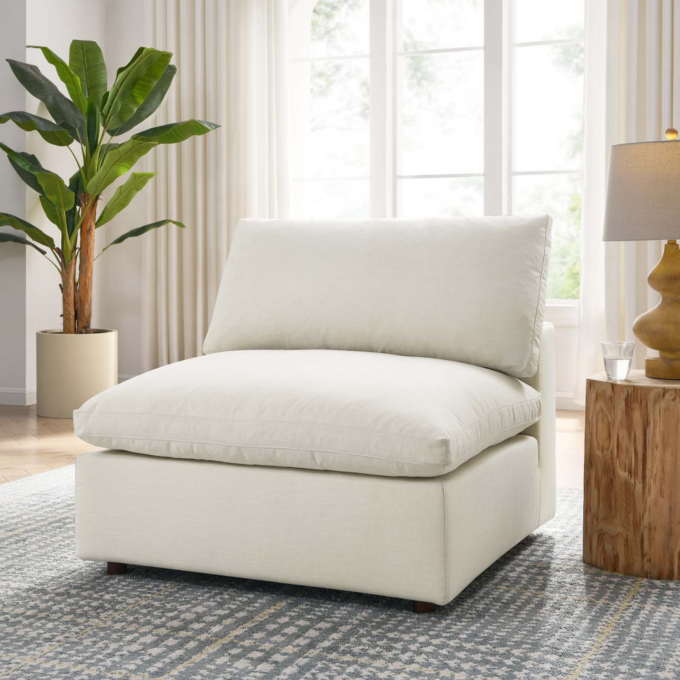 Commix Down Filled Overstuffed Armless Chair   Transitional   Armchairs And Accent Chairs   by Modway  Houzz