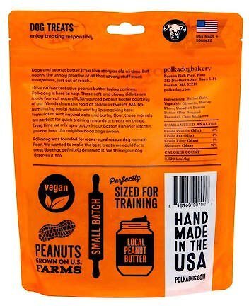 Polkadog Wonder Nuggets Peanut Butter Flavor Soft and Chewy Dog Treats， 12-oz bag