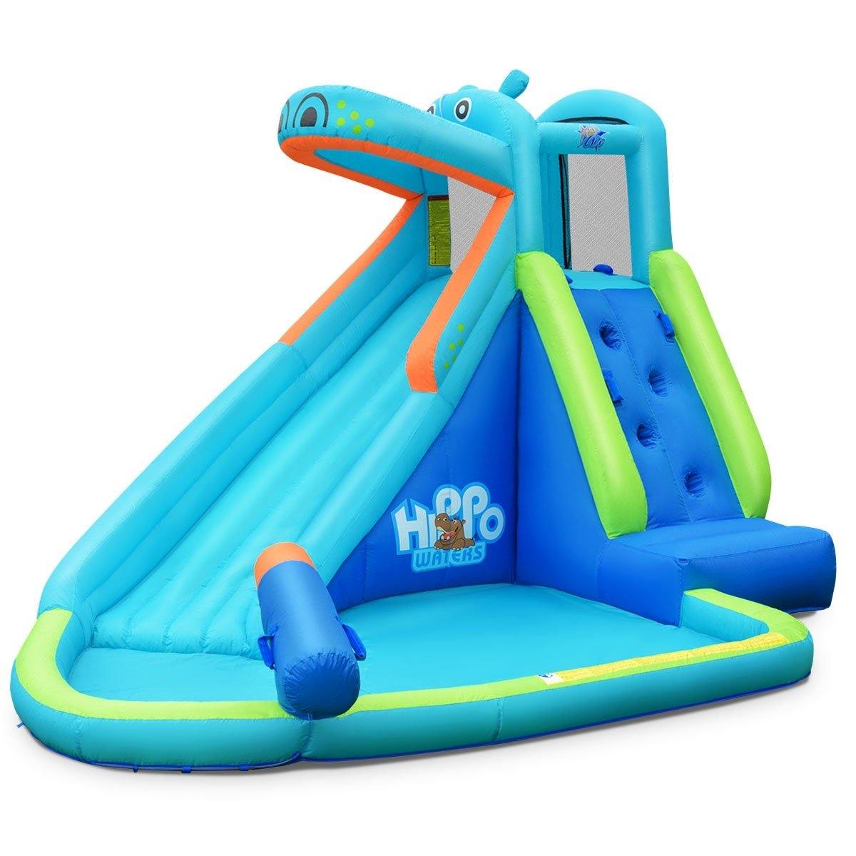 Inflatable Water Slide, Hippo Themed Bounce Hous