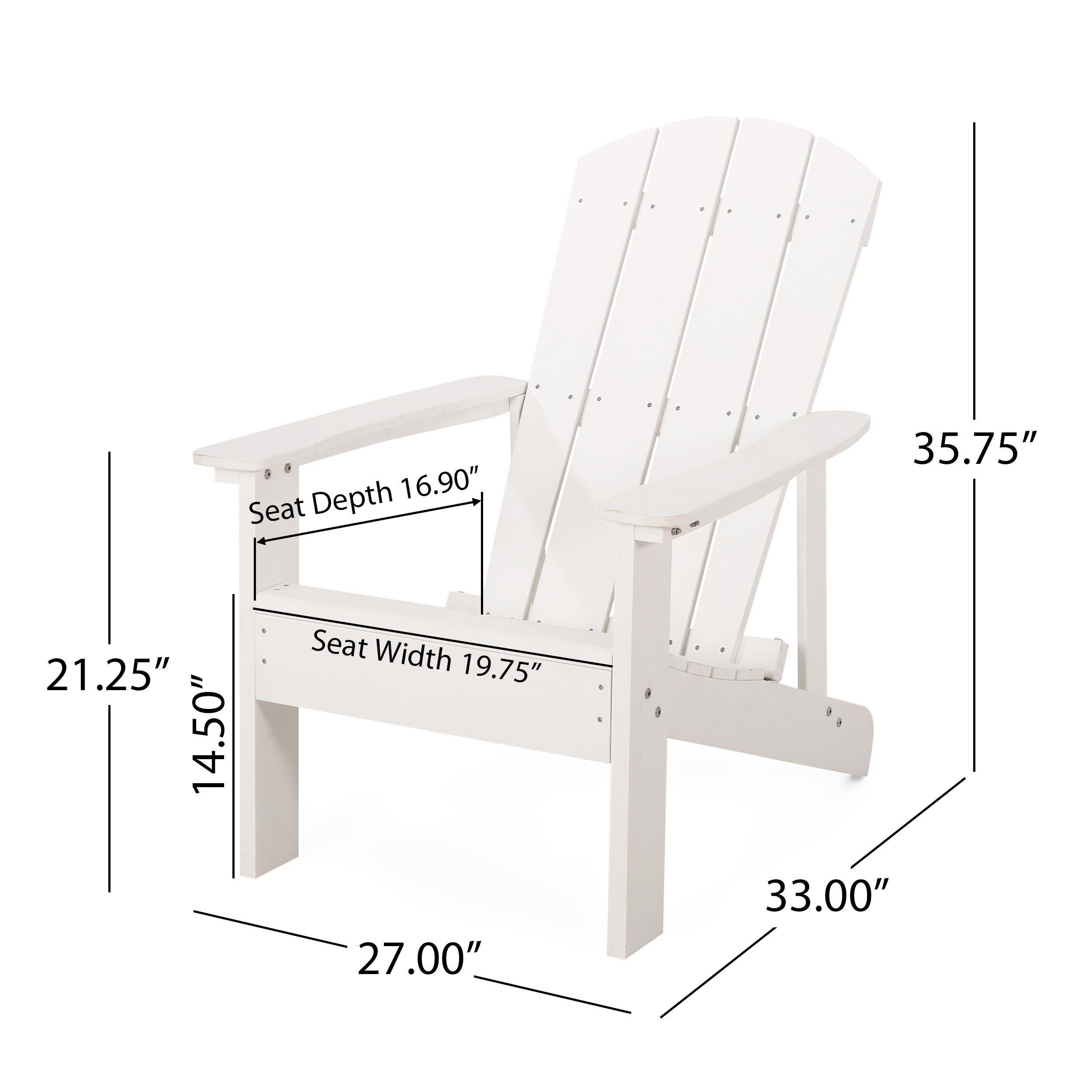 Anastasija Outdoor Faux Wood Adirondack Chair