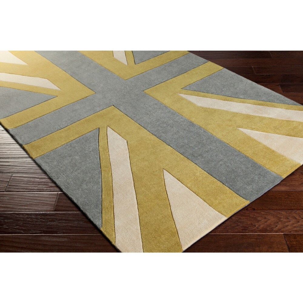 Hand tufted Union Jack Novelty Contemporary Area Rug