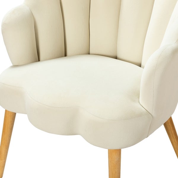 Eleanora Morden Scalloped Velvet Arm Chair with Tufted Back by HULALA HOME