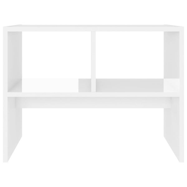 vidaXL Side Table High Gloss White 24