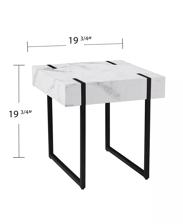 Southern Enterprises Rangy Modern Faux Marble End Table