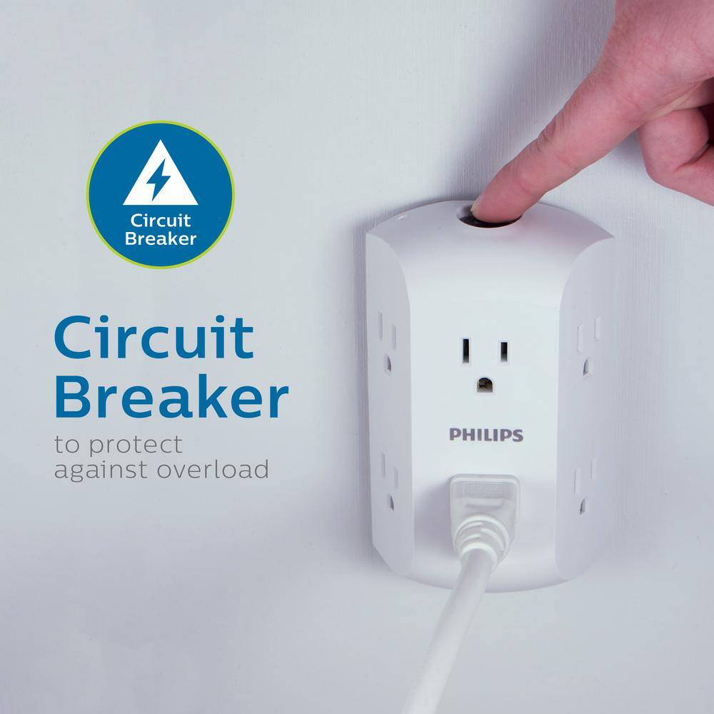 Philips Grounded Tap 6-Outlets with Resettable Circuit Breaker SPS1460WA37