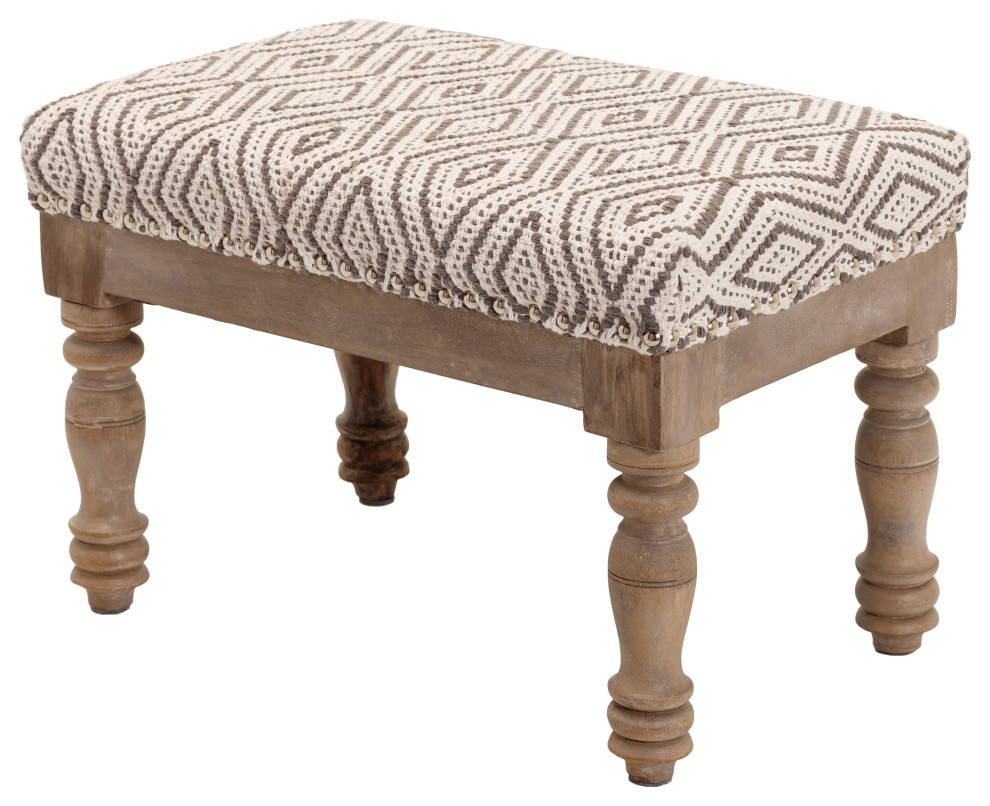 Surya Innisswell INI 001 Ottoman  Ivory/Charcoal   Traditional   Footstools And Ottomans   by Homesquare  Houzz