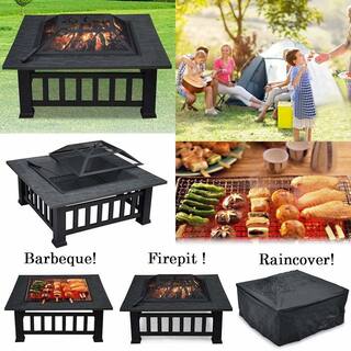 32 in. Charcoal Fire Pit with Cover in Antique Finish YC531-Y16