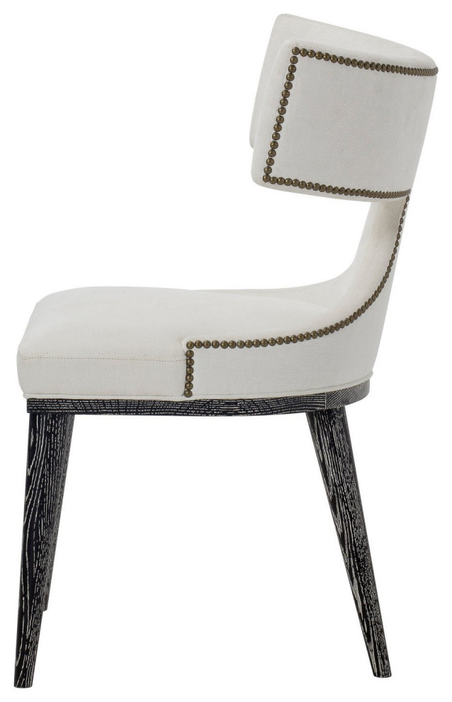 Ross Dining Chair Mezula Oyster/Upholstered Black   Modern   Dining Chairs   by Virgil Stanis Design  Houzz