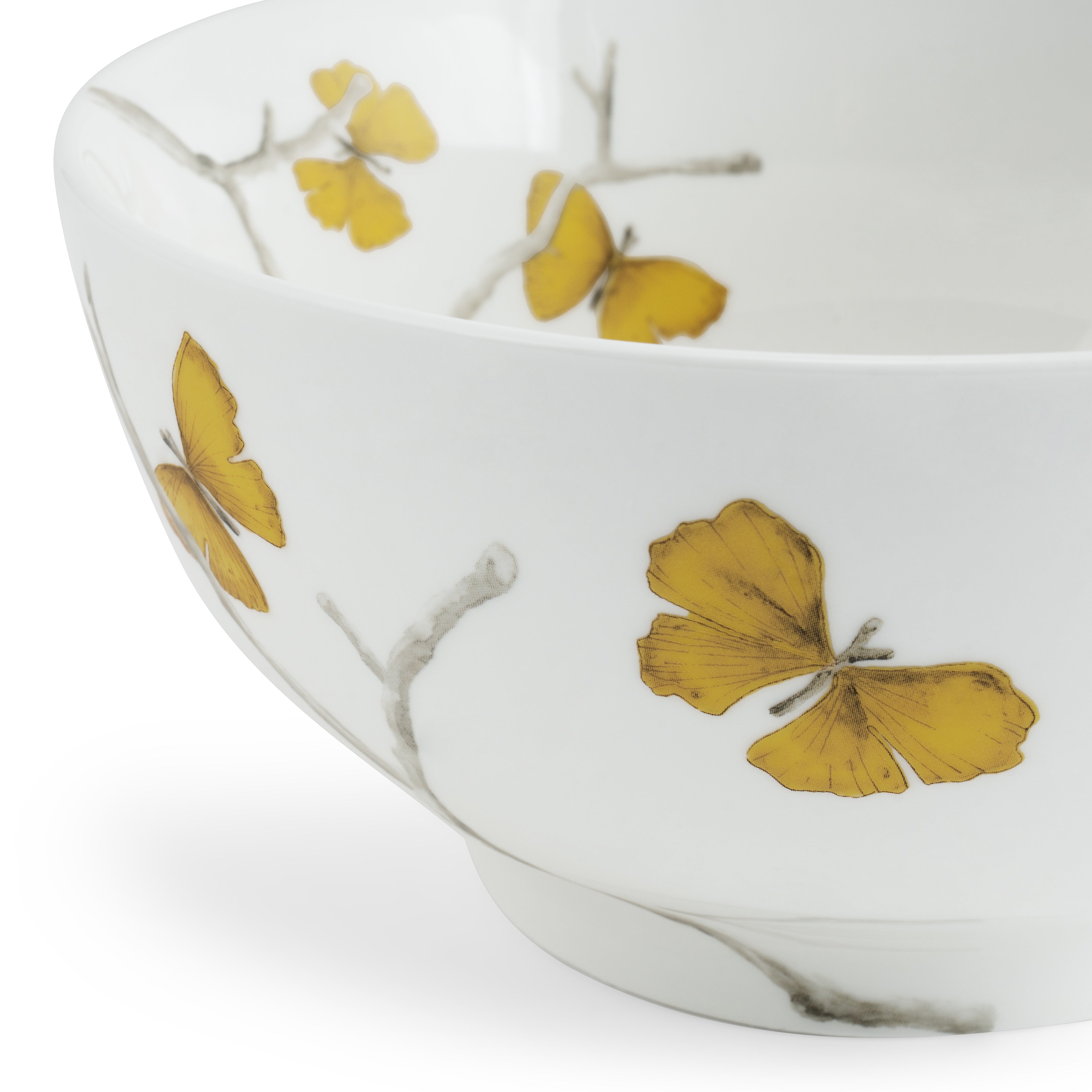 Butterfly Ginkgo Porcelain Serving Bowl