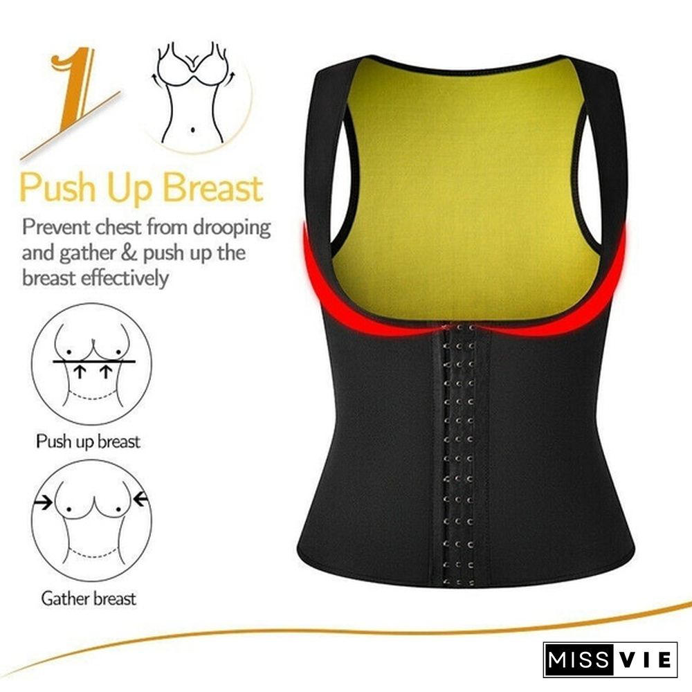 Women Sweat Vest Weight Loss Slimming Waist Trainer Corset Workout Body Shaper Compression Shirt Sport Tank Top