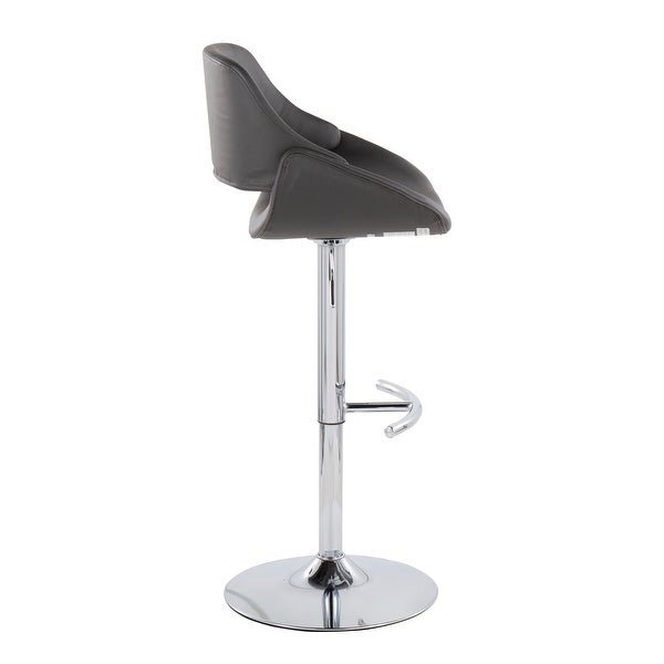 Silver Orchid Svellingen Adjustable Bar Stool with Rounded T Footrest - Set of 2