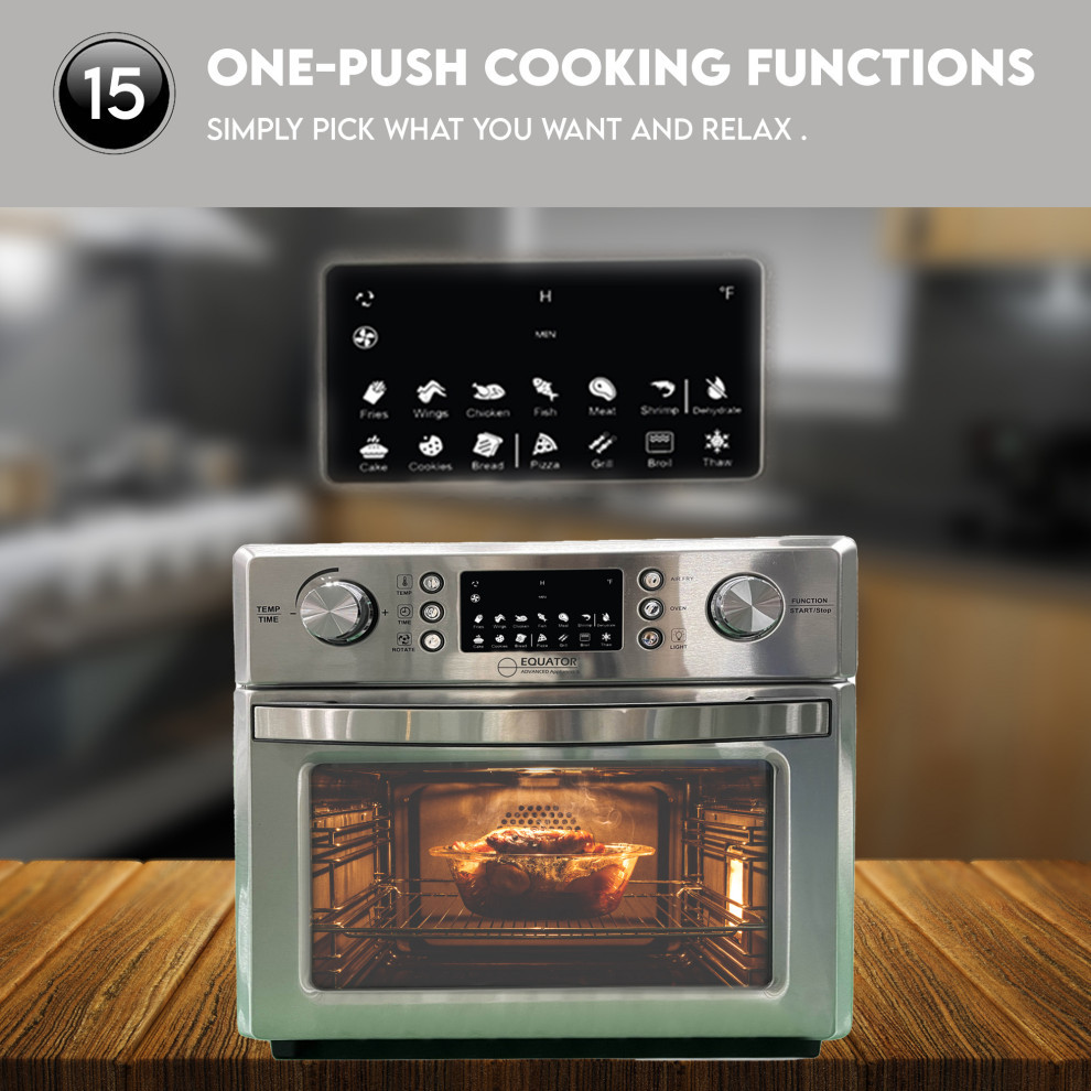 Equator 0.9cu.ft.Air Fryer+Convection Oven+Pizza Oven+Grill+Dehydrator Stainless   Modern   Ovens   by Equator  Houzz