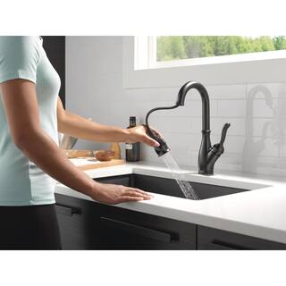 Delta Leland Single-Handle Bar Faucet with Touch2O Technology in Matte Black 9678T-BL-DST