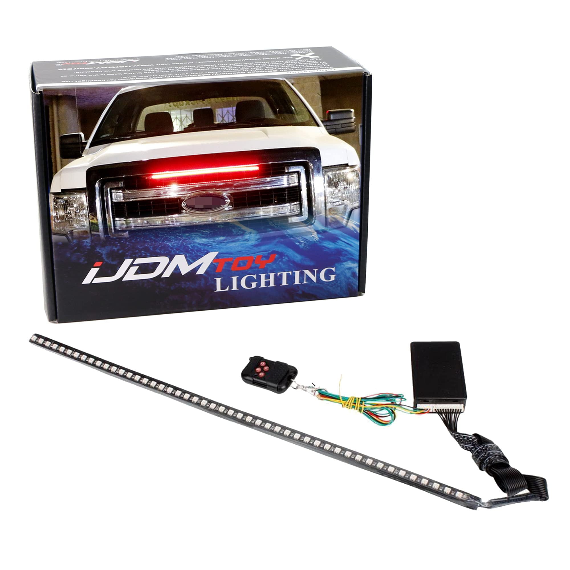 iJDMTOY 20 inches 48-LED RGB LED Knight Rider Scanner Lighting Bar Compatible With Car Interior or Exterior Decoration