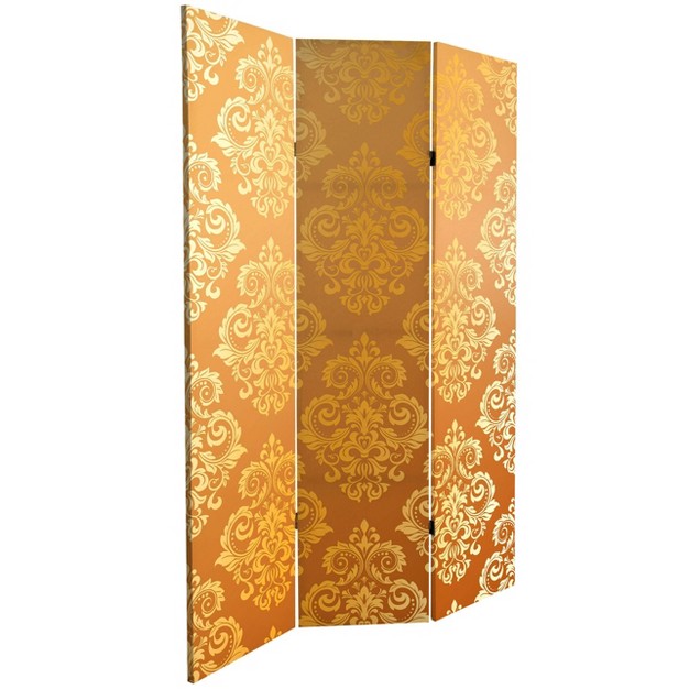 Double Sided Baroque Wallpaper Canvas Room Divider Gold Oriental Furniture