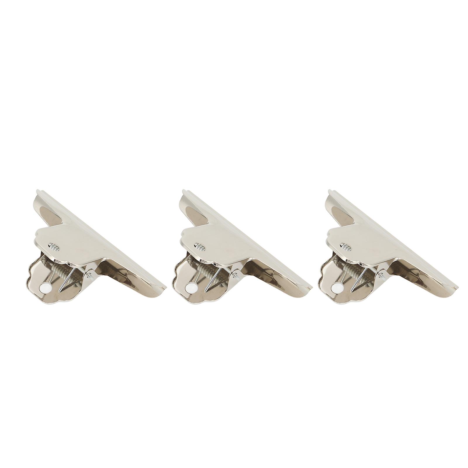 3pcs Bulldog Clips Smoother Edges Strong Clamping Force Metal Hinge Clips For Crafts Food Bags Photos Maps Home Office