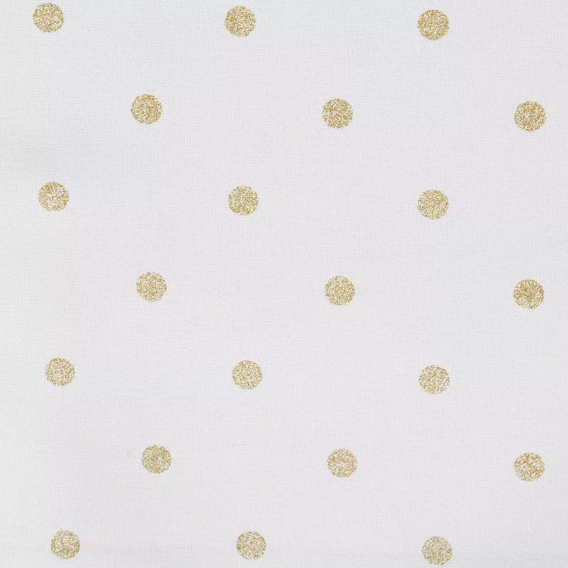 72 White and Gold Rectangular Polka Dot Table Runner