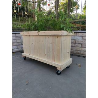 Ejoy 45 in. x 25 in. x 14 in. Solid Wood Mobile Planter Barrier WoodPlanter_45x25x14