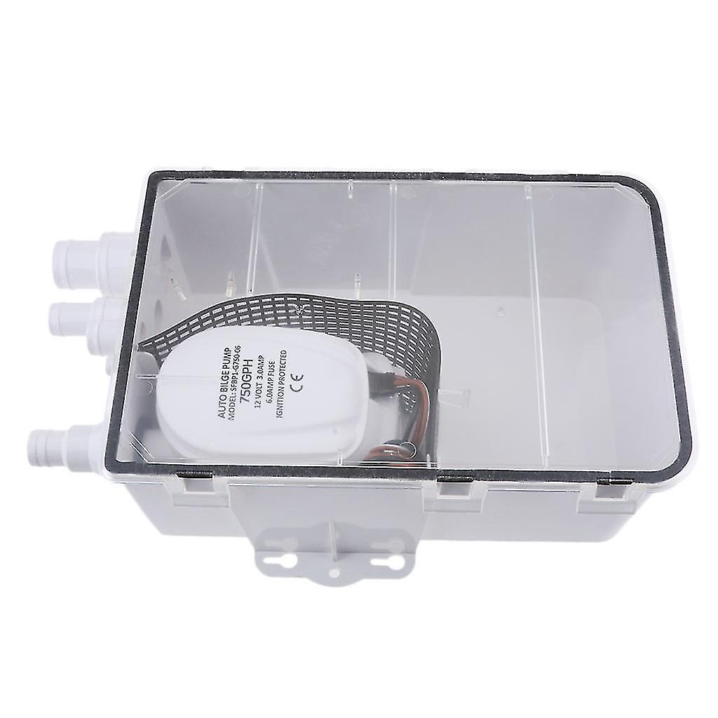 600gph 12v Shower Sump Pump System Auto Bilge Drain Box Air Vent Boat Rv