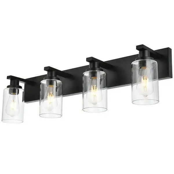 Modern Vanity Lighting Black Bathroom Light with clear glass