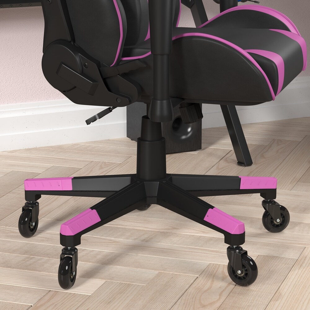 Office Gaming Chair with Roller Wheels   Reclining Back