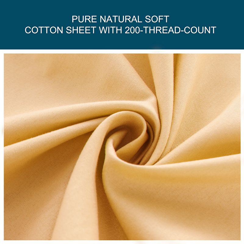 200TC Cotton Fitted Sheet with 15 Deep Pocket， Queen 79 x 59(L*W)