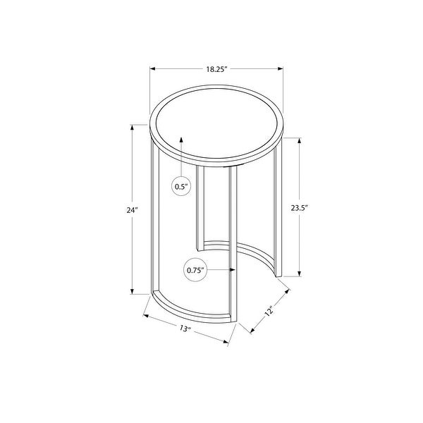 Monarch Specialties Side Table with Curved U-Shaped Metal Base - White - 18.25