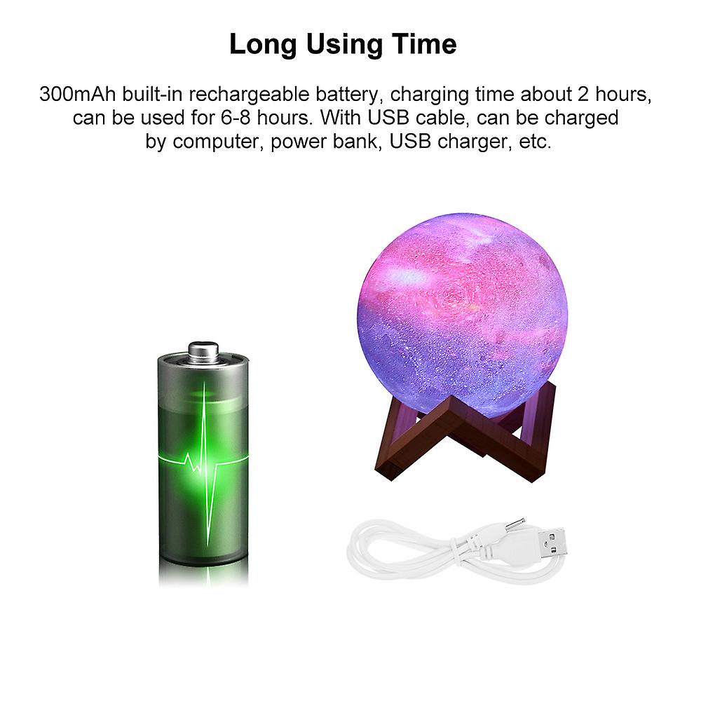 8cm/3.15in 3d Printing Star Moon Lamp Usb Led Moon Shaped Table Night Light With Base 16 Colors Changing Touch And Remote Control Star Light Decor Gif