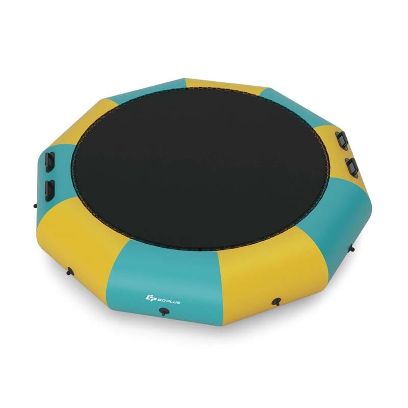 12 FT Inflatable Water Bouncer Trampoline Portable Bounce Swim Platform for Lakes Pools Calm Sea