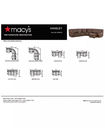 Furniture Hansley 5-Pc. Leather Sectional with 2 Power Recliners