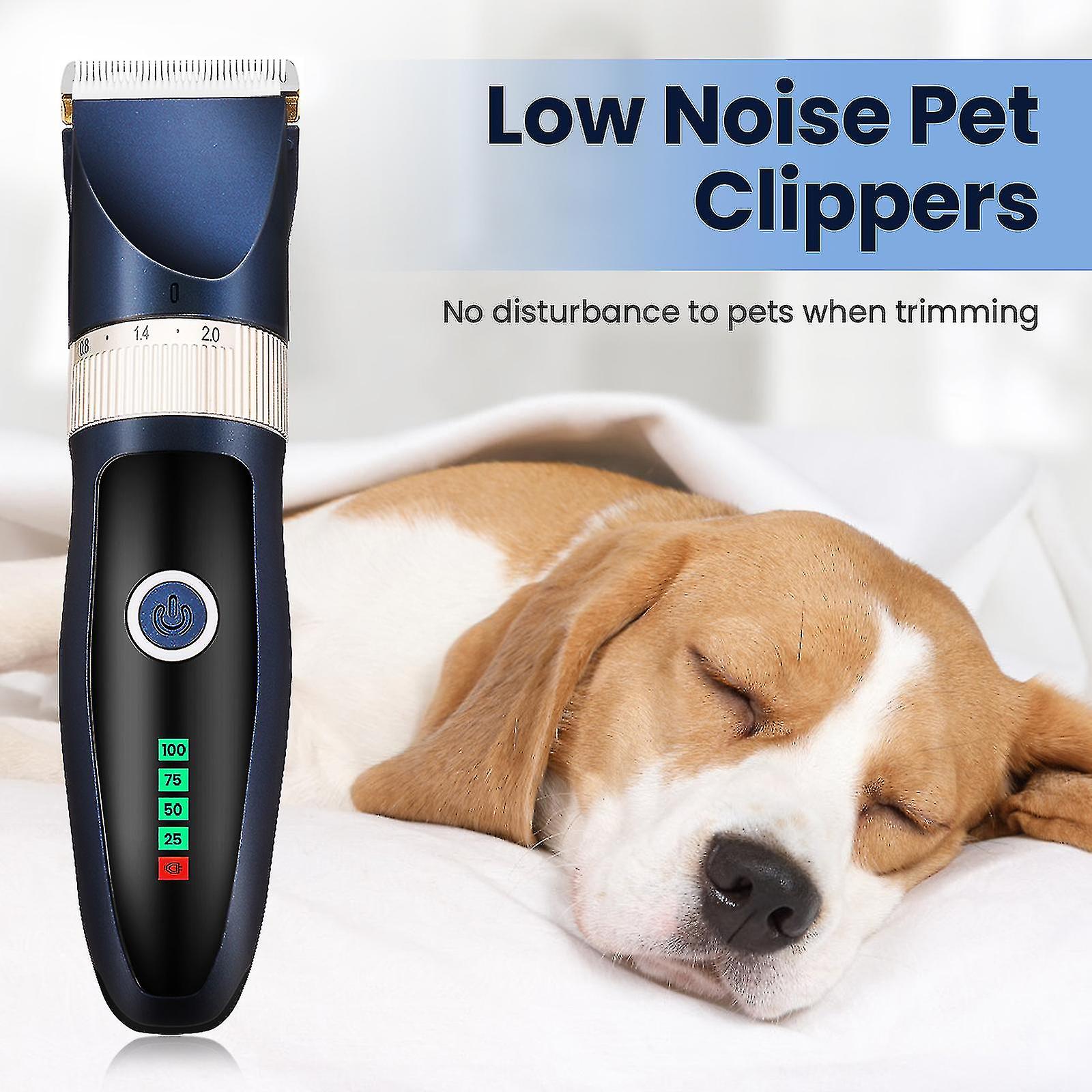 Pro Silent Pet Hair Grooming Clipper Trimmer Shaver Dog Electric Shaver Set Uk