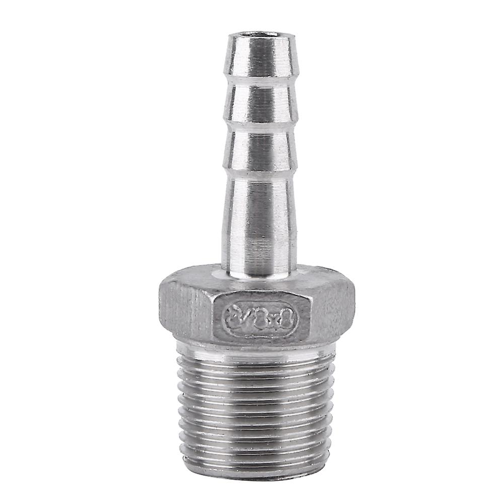 304 Stainless Steel Male Thread Pipe Fitting Barb Hose Tail Connector (3/8