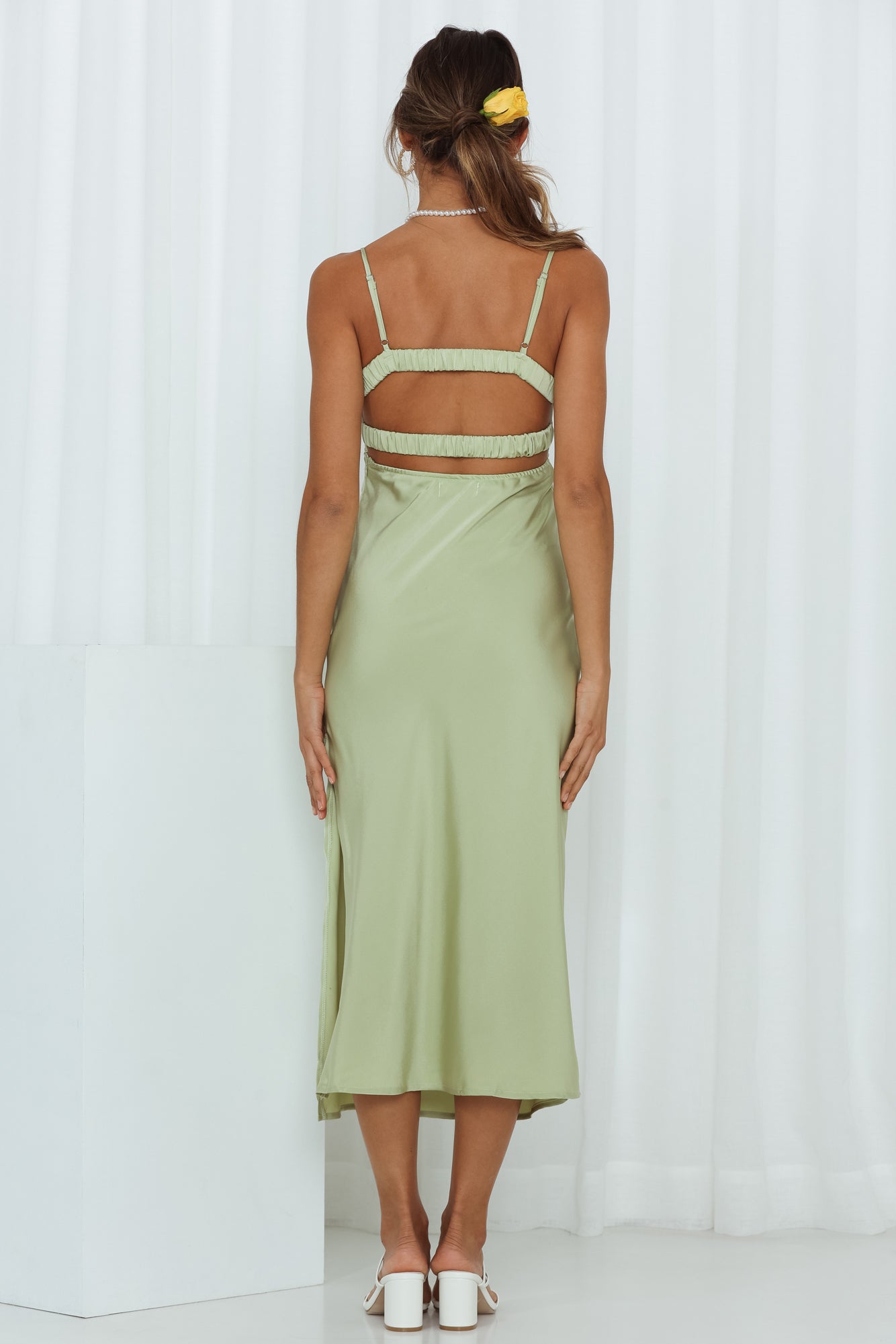 Not Your World Midi Dress Green