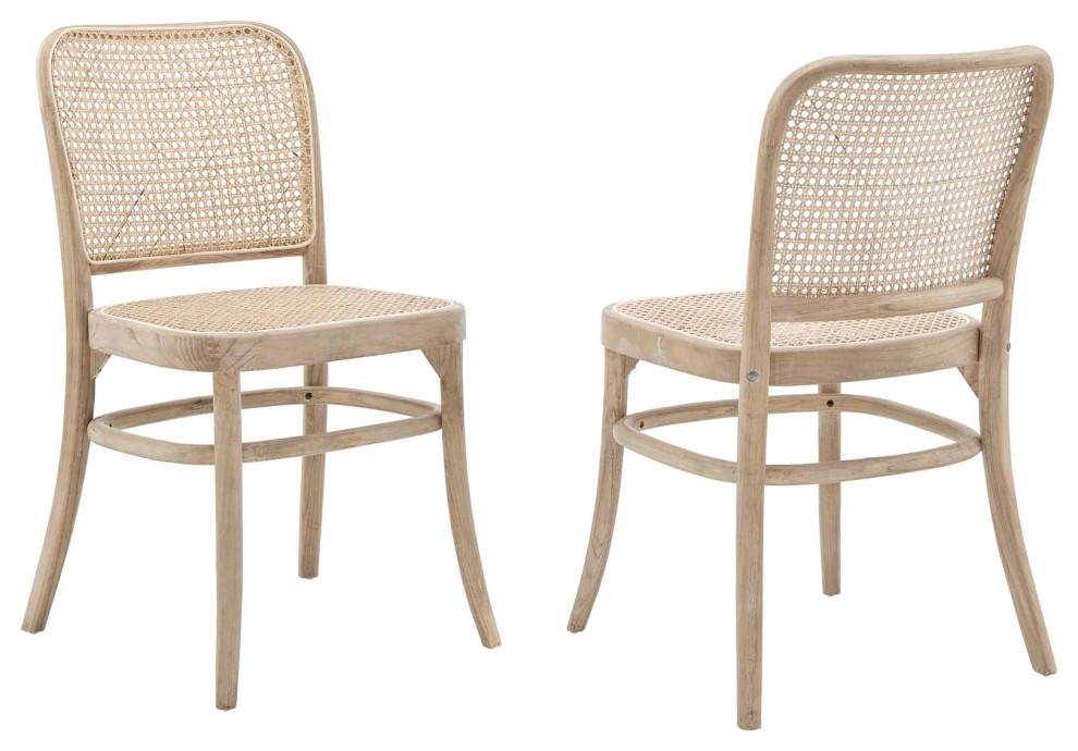 Winona Wood Dining Side Chair Set of 2  Gray   Tropical   Dining Chairs   by First of a Kind USA Inc  Houzz