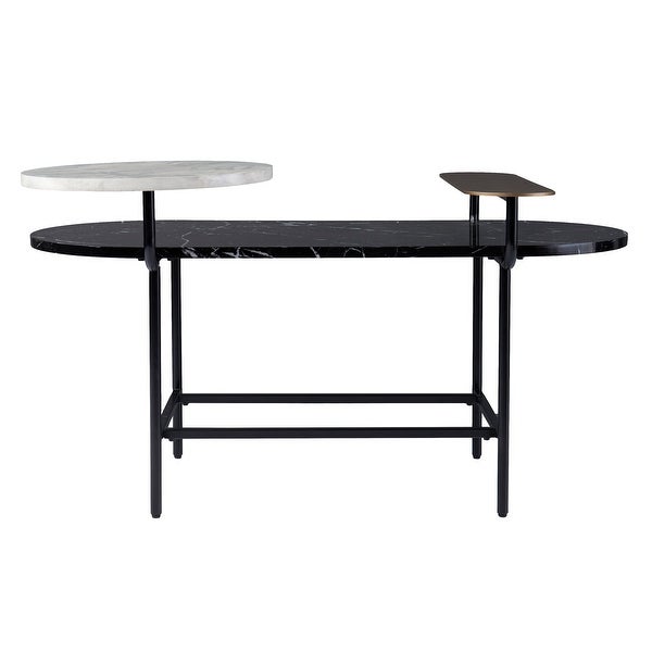 SEI Furniture Aasen Contemporary Black Stone Coffee Table