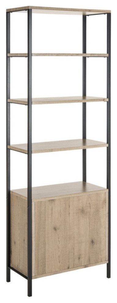 Addie Retro Mid Century Wood Etagere/ Bookcase Oak/Black   Modern   Bookcases   by Virgil Stanis Design  Houzz