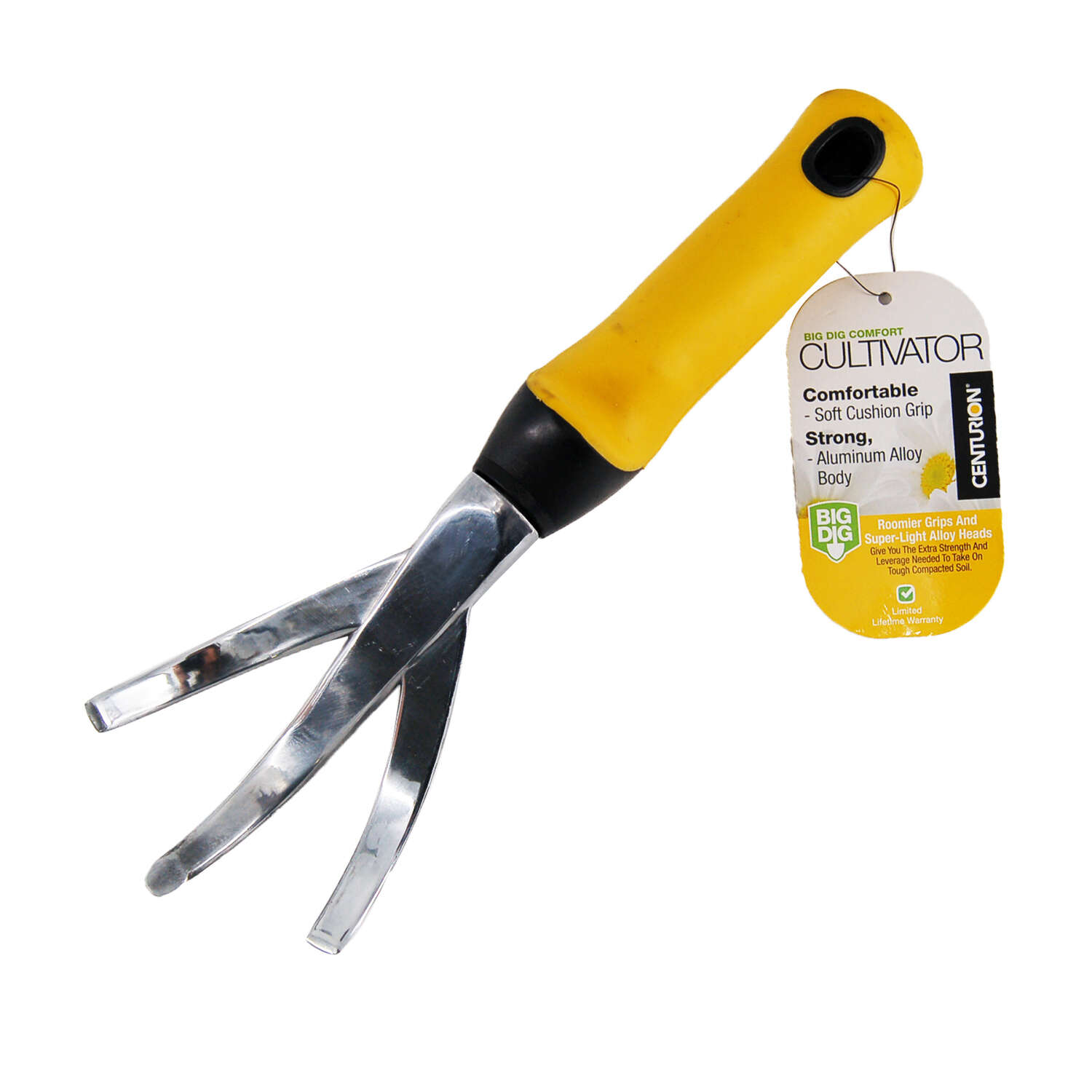 Centurion 3 Tine Aluminum Cultivator Aluminum Handle