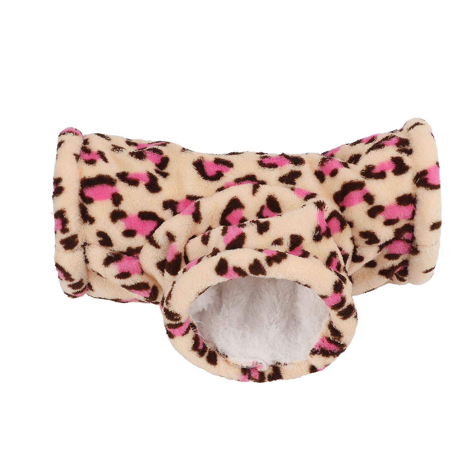 Hamster 3 Way Tunnel Honey Bag Flying Guinea Pig Hedgehog Winter Warm 3 Way Tunnel Toypink Leopard Tee Small